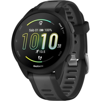 Relogio Smartwatch Garmin Forerunner 165 Music - Black/Slate Gray