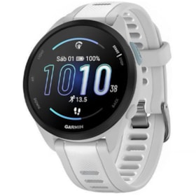 Relogio Smartwatch Garmin Forerunner 165 Music - Branco / Cinza
