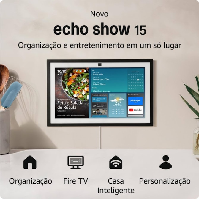 Smart Display Amazon Echo Show 15 - Tela de 15.6
