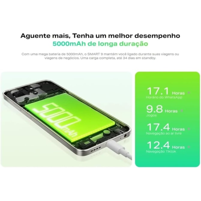 Smartphone Infinix Smart 9 128GB 4RAM 4G Dual Sim - Neo Titanium ( Prata )-32b529d0-9bfd-4494-9272-6737356ed5fa