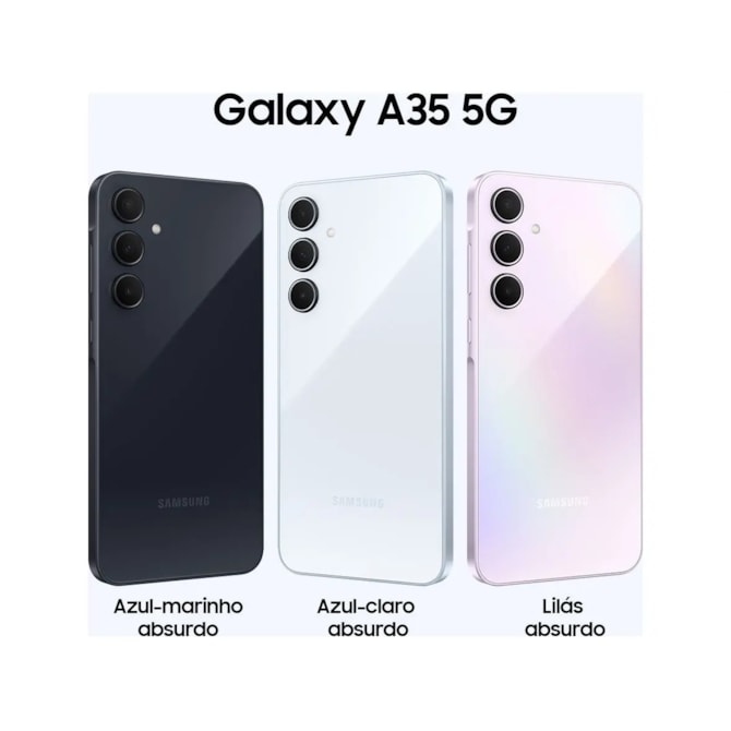 Smartphone Samsung Galaxy A35 5G 128GB 6GB RAM Dual SIM - Azul Claro-162c460c-c6aa-4179-bbba-e9150c0aa037