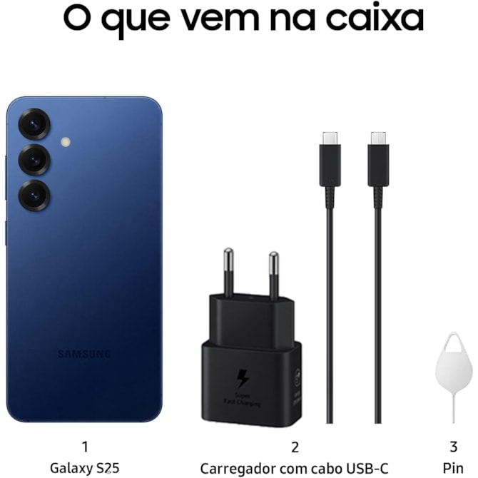 Smartphone Samsung Galaxy S25 5G SM-S931B /128GB / 12GB RAM Tela 6.2 Dynamic AMOLED Cam 50+10+12MP - Azul Marinho-4087eb3c-029f-4a0a-bf38-d30eac7c2fba