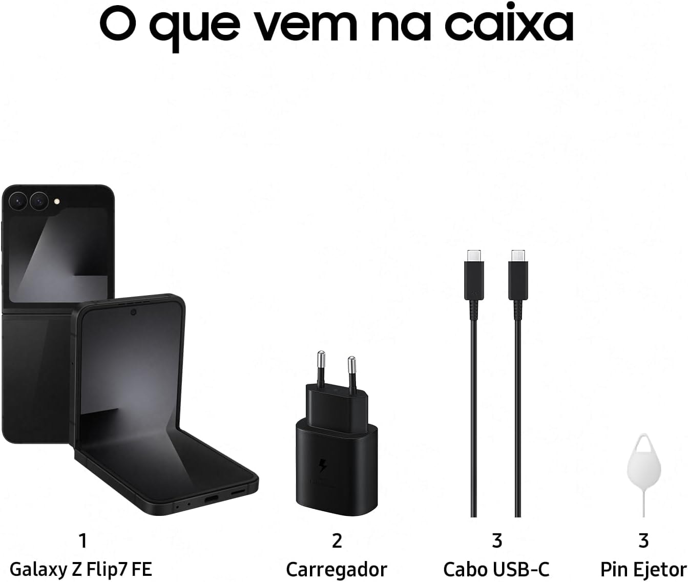 Samsung Galaxy Z Flip 7 本体 ブラック Samsung Galaxy Z Flip7 FE 5G, 128GB 8GB RAM Tela 6,7