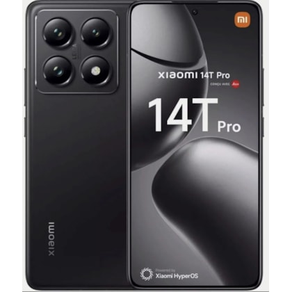 Smartphone Xiaomi 14T Pro 5G 512GB 12RAM Dual Sim ( SEM CAIXA ) - Black ( Preto ) - Versão Global