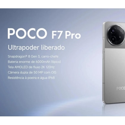Smartphone Xiaomi Poco F7 Pro 5G 512GB 12RAM ( SEM CAIXA ) - Preto - Versão Global