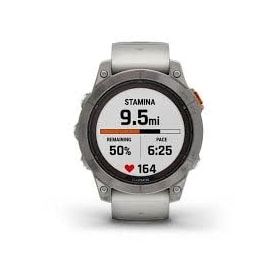 Smartwatch Garmin Fenix 7 Pro Sapphire Solar 010-02777-13 47mm - Cinza / Pulseira branca e laranja