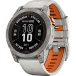 Smartwatch Garmin Fenix 7 Pro Sapphire Solar 010-02777-13 47mm - Cinza / Pulseira branca e laranja-253f0294-189b-413d-81a0-360cd0b963ef