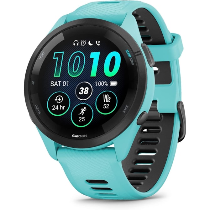 Smartwatch Garmin Forerunner 265 010-02810-02 com GPS/Wi-Fi - Azul Claro / Preto-b73f0208-ad17-4545-942b-d344f60f5b0b