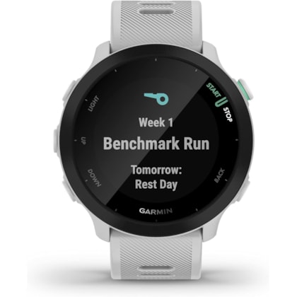 Smartwatch Garmin Forerunner 55 010-02562-10 com GPS/Bluetooth - Branco