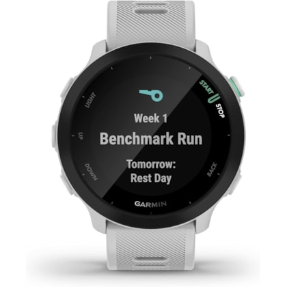 Smartwatch Garmin Forerunner 55 010-02562-11 com GPS/Bluetooth - Branco