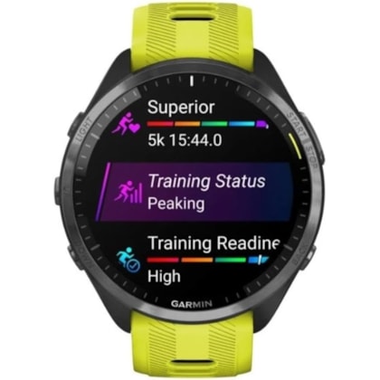 Smartwatch Garmin Forerunner 965 010-02809-02 com GPS/Bluetooth - Preto / Amarelo