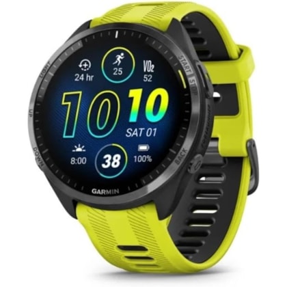 Smartwatch Garmin Forerunner 965 010-02809-02 com GPS/Bluetooth - Preto / Amarelo