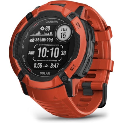 Smartwatch Garmin Instinct 2X Solar GPS 010-02805-14 - Vermelho Chamas