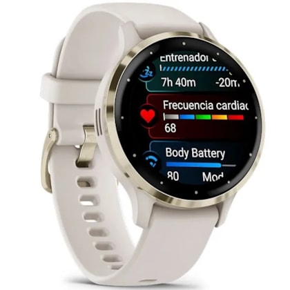Smartwatch Garmin Venu 3S 010-02785-04 com GPS/Wi-Fi - Soft Gold