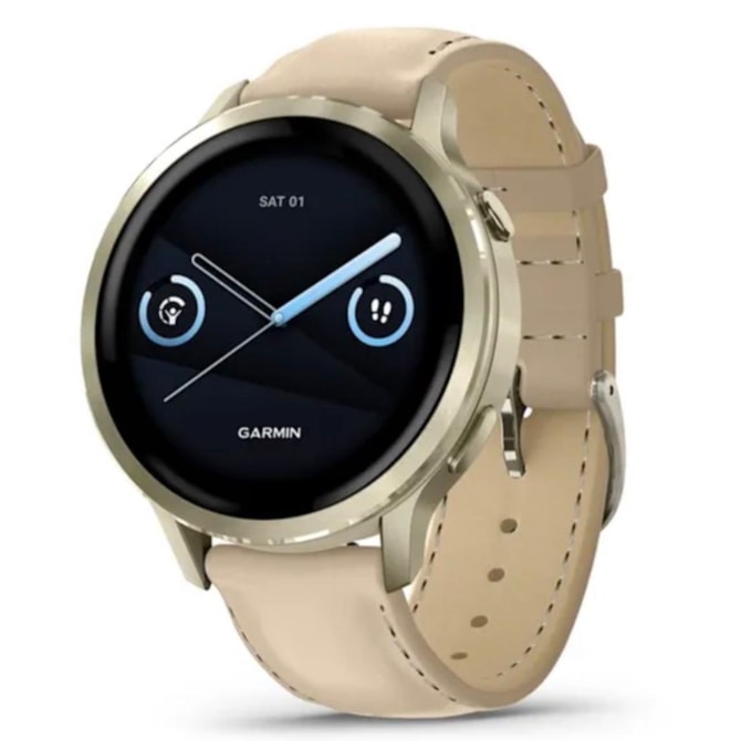 Smartwatch Garmin Venu 4 41MM 010-03013-03 - Lunar Gold / Couro-d530682f-9a02-4747-b01a-7ac9d68e864c