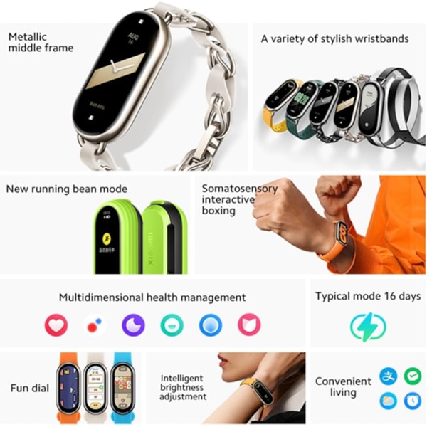 Smartwatch Xiaomi Mi Band 8 Branca - pulseira de borracha-4ff61be6-5464-453b-b129-fe1c54a5d9d8