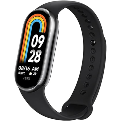 Smartwatch Xiaomi Mi Band 8 Preta - pulseira de borracha