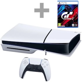 Sony Console PlayStation 5 Slim 1TB 8K Leitor de Disco Bundle Jogo Gran Turismo 7 CFI-2115 - Branco