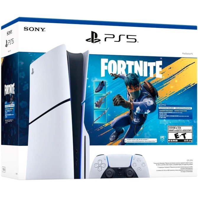 Sony Console PlayStation 5 Slim 1TB Leitor de Disco Bundle Fortnite Flowering Chaos CFI-2115 Bivolt - Branco-78eb6301-68f0-4f45-979f-eac21b2442be