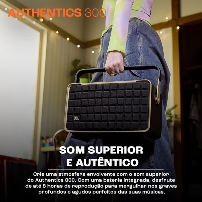 Speaker JBL Authentics 300 - Aux/USB Tipo C - Bluetooth - 100W - Preto-70e3e8eb-3979-471b-a989-adac7a9a26ab