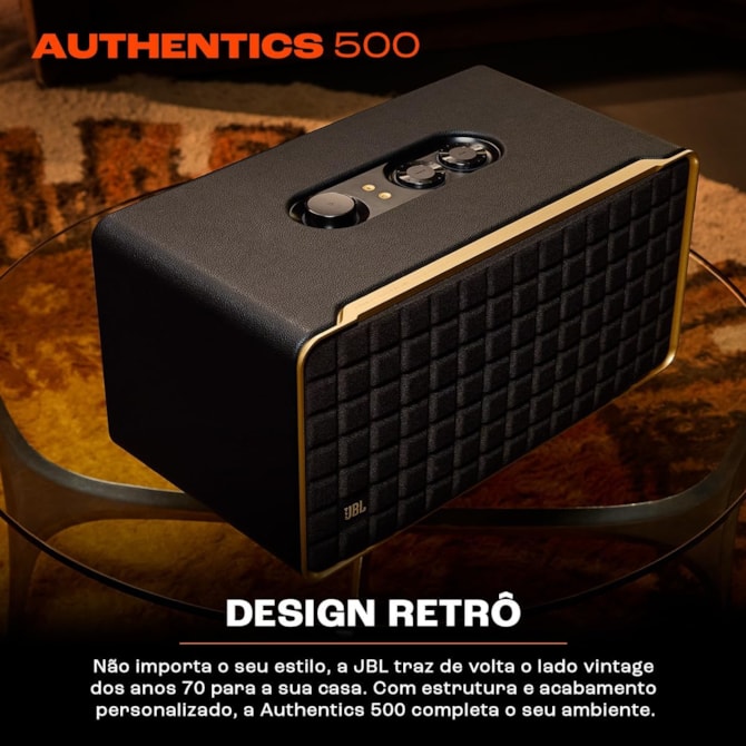 Speaker JBL Authentics 500 - Aux/USB Tipo C - Wi-Fi - Bluetooth - 270W - Preto-3f025f4f-11de-4bd5-bde6-2e4190652fd9
