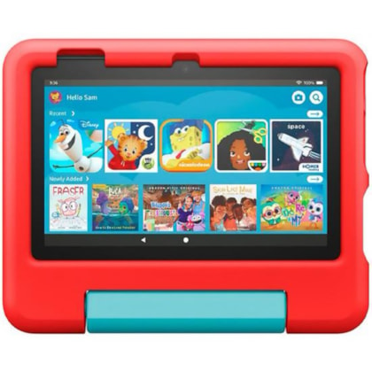 Tablet Amazon Fire 7 Kids 16GB 2ram Wifi (12A Geração) + Capa de Proteção Vermelho